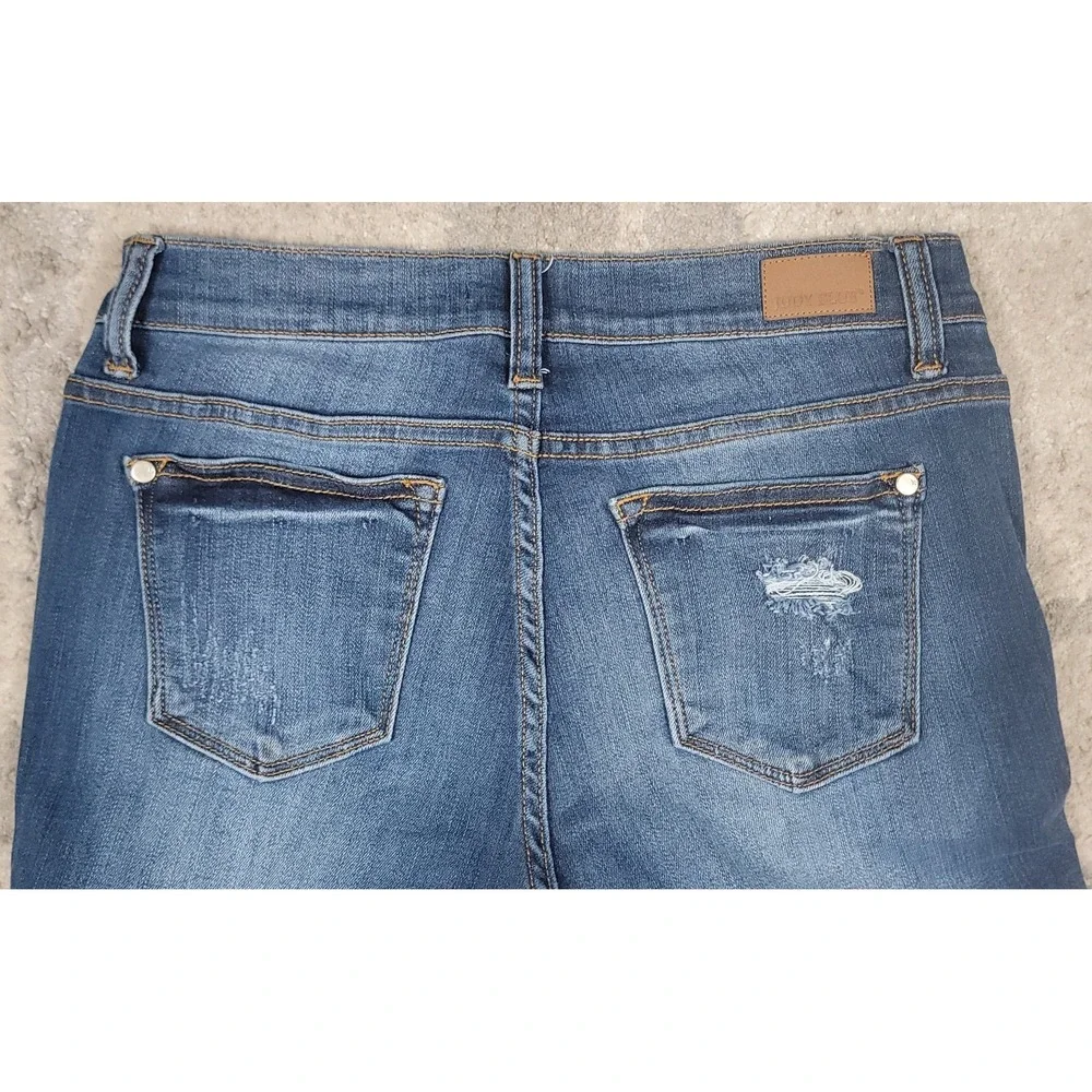Judy Blue Straight Fit Jeans Womens Sz 9/29x31 Distressed Stretch Denim JB8277DK